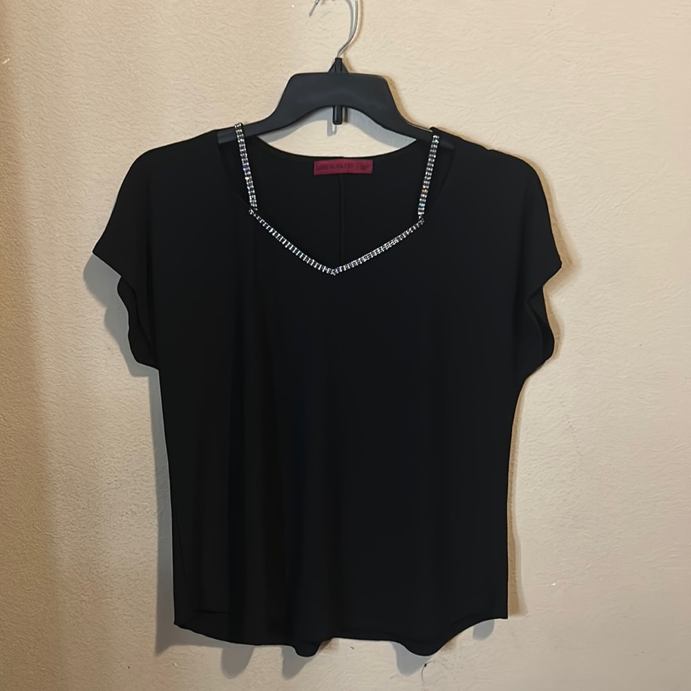 Black bling Love Scarlet Blouse